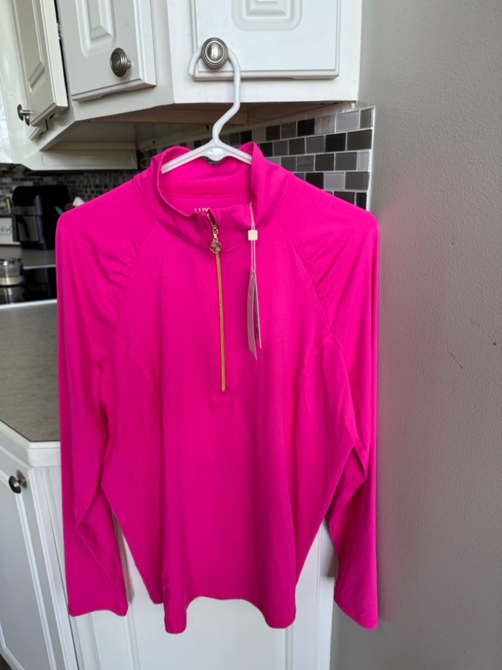 Lilly Pulitzer new with tags Justine half zip Parigini pink XXL